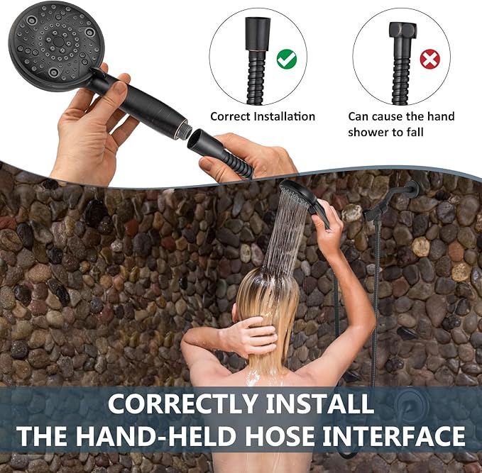 Aolemi Shower Faucet Set Rain Shower Head System Shower Trim Kit Pressure Rough-in Valve Included ABS 8 Setting Single Handheld Spray Oil Rubbed Bronze