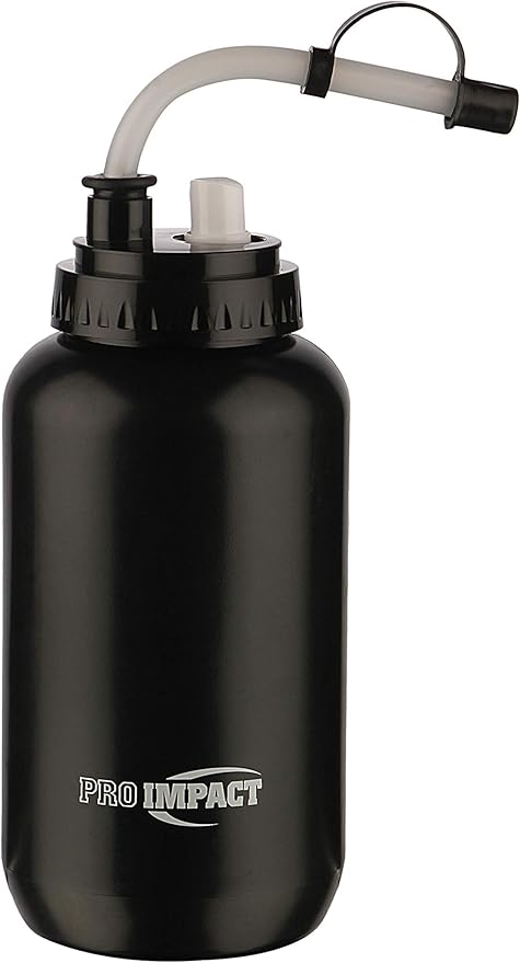 Pro Impact Squeezable Water Bottle with Bendable Long Straw and Spray cap - LDPE BPA Free Plastic - Hydration for Baseball Hockey Gym MMA Yoga Boxing Cycling Softball Football Lacrosse (35.5 Oz.)