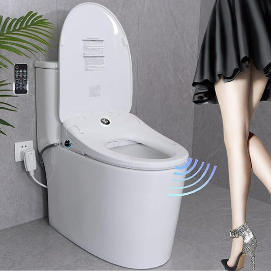 Electric Bidet Toilet Seat, Auto Open/Close Lid & Seat with Radar Sensor, Unlimited & Filtered Warm Water, 8 Modes Spa Wash, Warm Air Dryer, Heated Seat, 10-year warranty. (TB-54EV, Elongated)