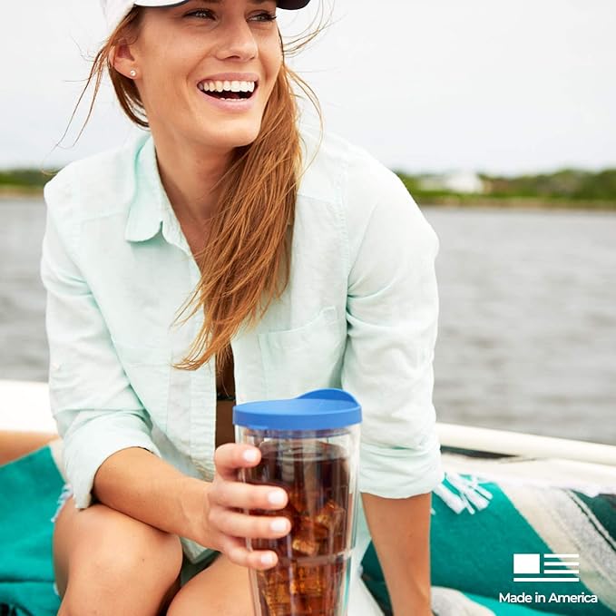 Tervis Softball - All Over Made in USA Double Walled Insulated Tumbler Travel Cup Keeps Drinks Cold & Hot, 24oz, Classic