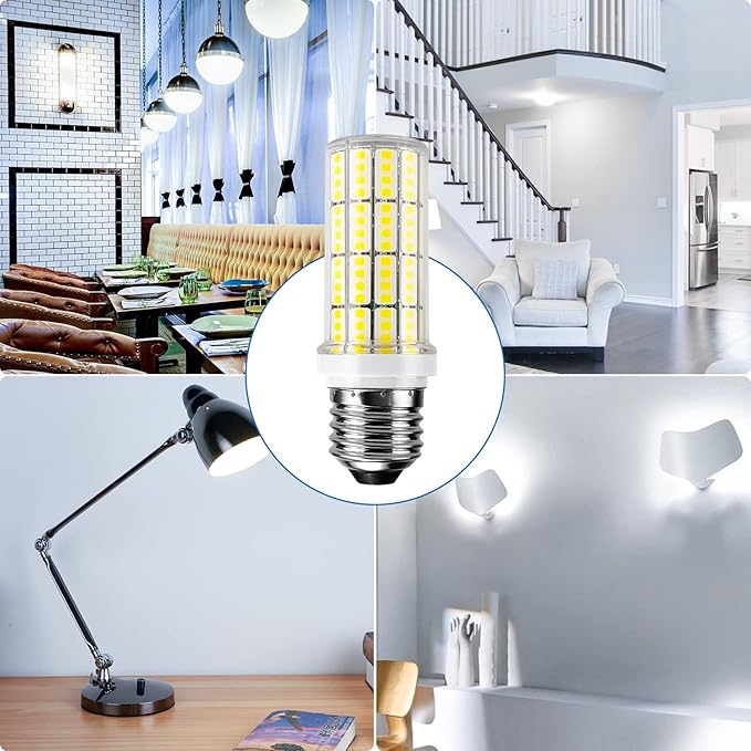 LED Corn Light Bulb 200w Equivalent 2500 Lumen 5000K Cool Daylight White 20W E26/E27 Base Ceiling Fan Led Light Bulb for Home Garage Warehouse Indoor Outdoor Led Corn Bulb Pack of 4