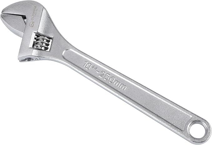 Olympia Tools 10" Adjustable Wrench, Heavy Duty Drop Forged Steel, Chrome Plated, Precision Machined Jaws, Rust Resistant