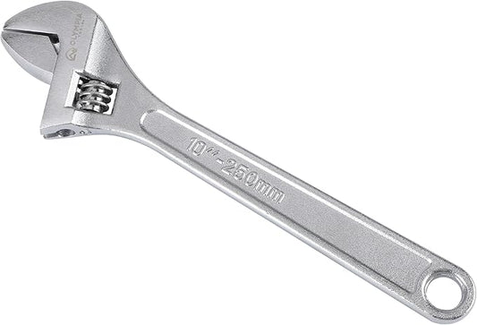 Olympia Tools 10" Adjustable Wrench, Heavy Duty Drop Forged Steel, Chrome Plated, Precision Machined Jaws, Rust Resistant