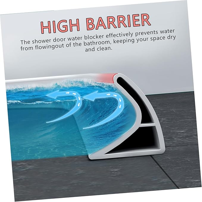 3CM Shower Threshold Water Dam 6.56FT Splash Guard for Shower Bathroom Sink Splash Guard Self Adhesive Dry and Wet Separation for Bathroom Bathtubs Sinks and Countertop Floor& Kitchen