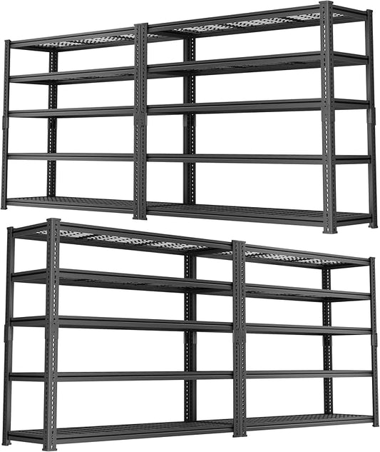 Storage Shelves, Garage Shelving Heavy Duty 2800 LBS Capacity, 48"L x 18"W x 72"H Adjustable Metal Shelving Organizer Wire Rack, 5 Tier Utility Shelf Unit for Pantry Closet Warehouse Organization
