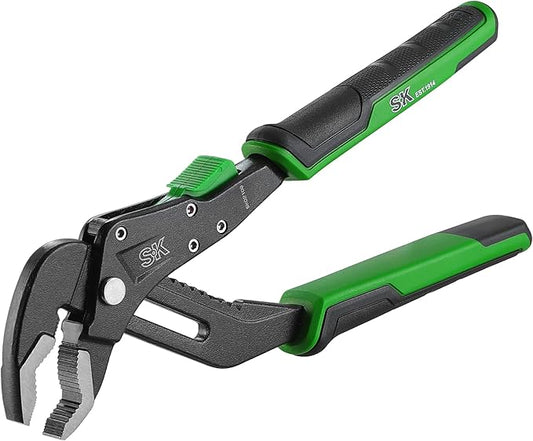 SK 8-Inch Quick Adjust Groove Joint Pliers, Water Pump Pliers, Premium CR-V Construction, SureGrip V-Jaw Design with Comfortable Grips