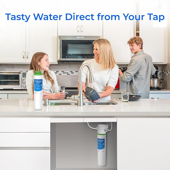 Waterdrop FQK1K Under Sink Water Filter, 1350 Gallons, Replacement for GE FQK1K, FQK2J, GXK185K and GX1S50R (Pack of 2)