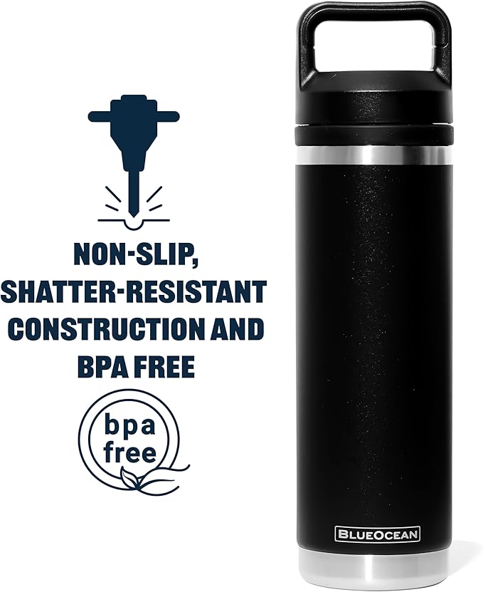 Classic 20 oz Water Bottle, Insulated Stainless Steel With Pro-Tough Lid | Perfect Insulated Water Bottle And Tumbler As Travel Water Bottle, Bike Water Bottle, Or Gym Water Bottle (Black)