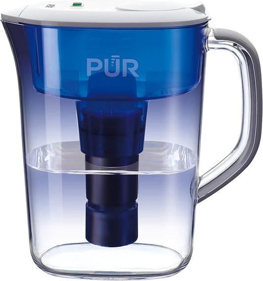 PUR Ultimate Filtration Water Filter Pitcher, 7 Cup, Clear/Blue