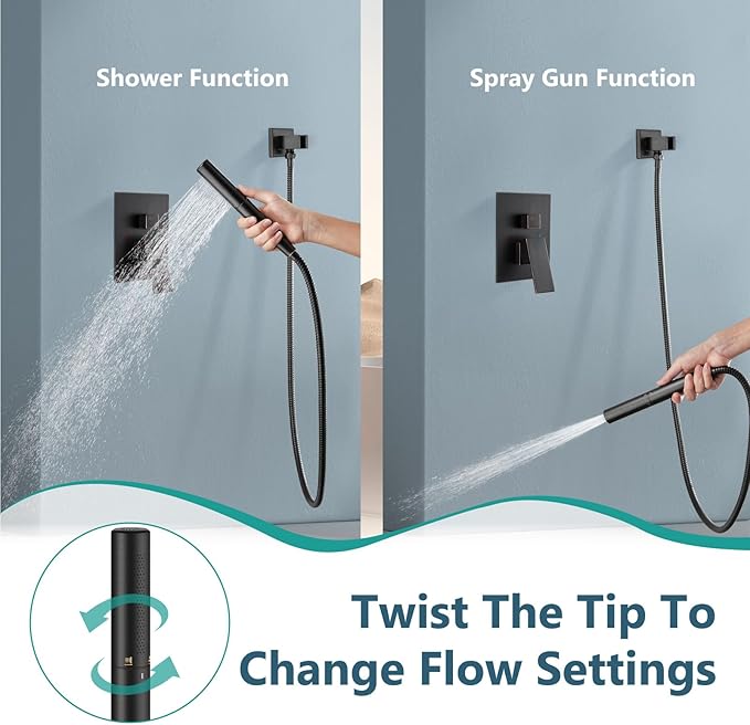 Aolemi Shower System with Rainfall Shower Head and Handheld Wall Mount,High Pressure Shower Faucet Set Fixture Combo with 2 in 1 Handheld Spray Rough-in Valve,10 Inch Shower Head Oil Rubbed Bronze