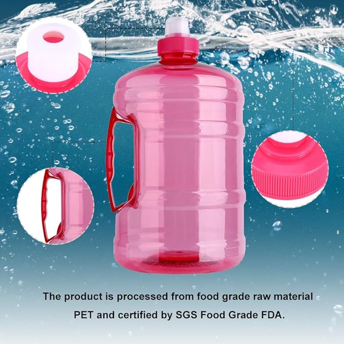 FILFEEL 2L Large Bottle BPA Plastic Kettle Drinking Container with Handle for Outdoor Training Party Fitness Gym Sports (PET)