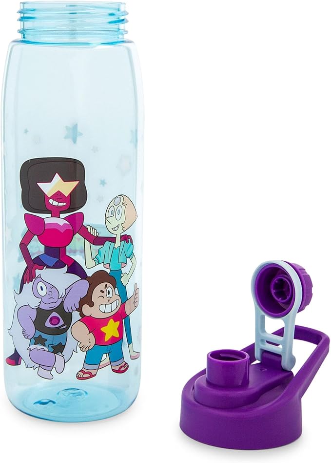 Steven Universe Characters Water Bottle With Screw-Top Handle Lid | BPA-Free Plastic Sports Jug | Holds 28 Ounces