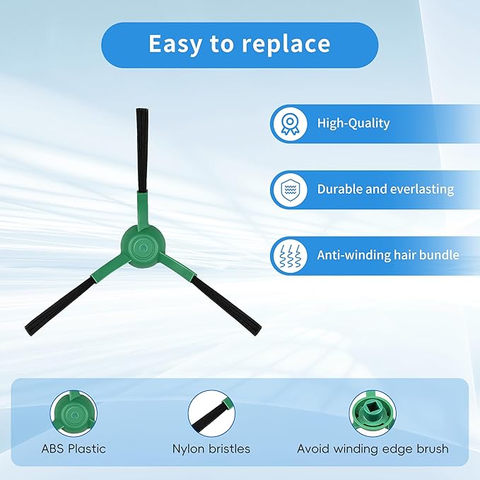 26 Pack Accessories Kit Compatible with iRobot Roomba Essential Series 104 105 Combo, Y0140 Y0110 Vacuum,2 Roller Brush＆10 Side Brushes＆10 Filters & 4 Mopping Pads Replacement Parts