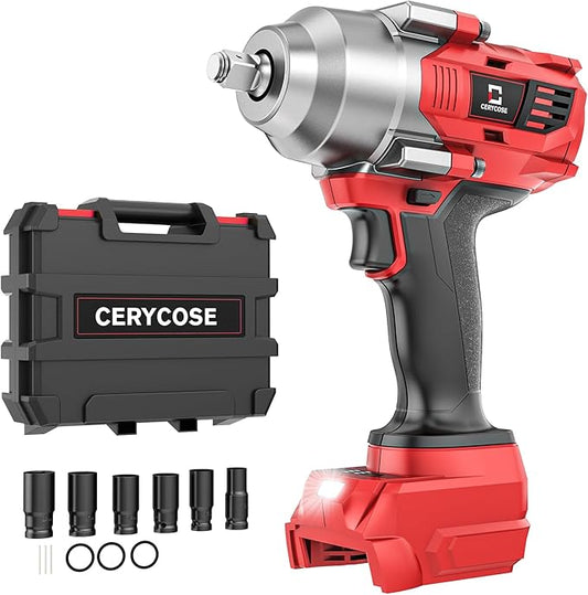 Cordless impact Wrench 1/2 inch for Milwaukee 18v Battery, 750FT-LBS (1000N.m) Brushless Electric Impact Gun Includes LED Work Light with 6 Sockets, High Torque Impact Driver, Bare Tool Only