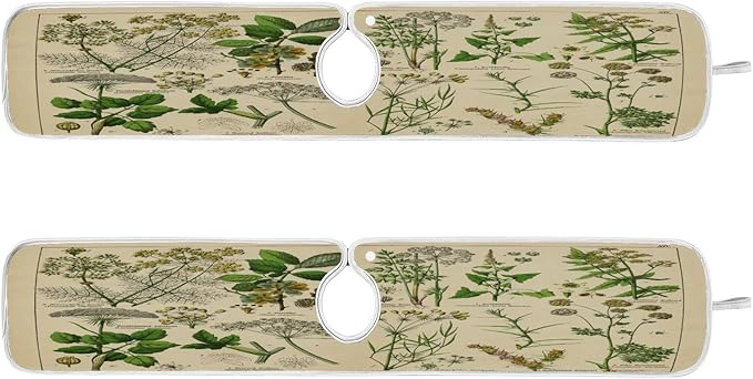 Kitchen Faucet Absorbent Mat, Antique Botanical Water Splash Guard for Sink, Faucet Drip Catcher Thicken Sponge Microfiber Faucet Water Catcher Mat Sink Absorbent Mat for Kitchen 23x5in 2 Pack