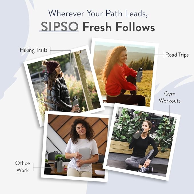 National Parks water bottle with Stickers: Unique 32 oz bottle | Double wall Stainless Steel water bottle | Leak Proof- laser Engraved water Bottle with National Park stickers (Gray)