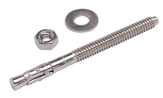 Bolt Dropper 1/4" X 2-1/4" Wedge Anchor (10pc), 18-8 Stainless Steel Corrosion Resistant Commercial Grade Washers and Nuts Included Choose Size