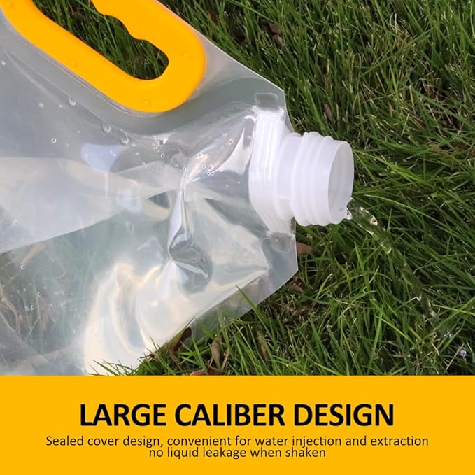 MODUODUO Collapsible Water Jug Container Bag 5pcs Outdoor Folding Water Bag with Handle for Catered Events, Camping, or Hiking (0.67 gal)