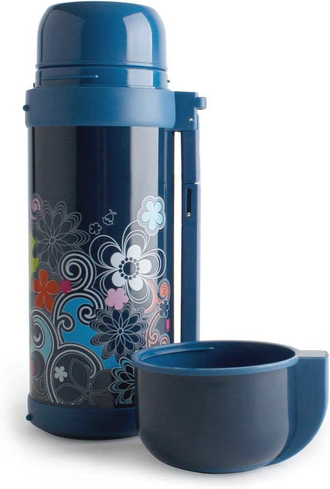 French Bull Double Wall Stainless Steel Vacuum Insulated Bottle, Travel Mug, Tumbler, Thermos, Flask with Easy Open Spill-Proof Lid, 50oz, Navy