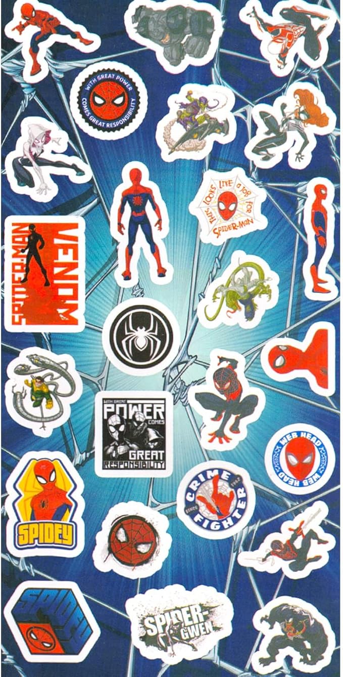 Marvel Spiderman 16oz Water Bottle Set ~ 6pc Bundle Spidey and his Amazing Friends Refillable Cups with Straws for School Supplies, Sports, and More