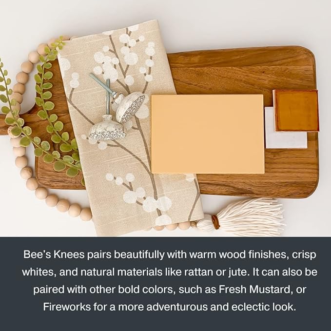 Country Chic All-in-One Chalk Paint for Furniture, Cabinets, Home Decor, Eco-Friendly, Matte Finish, Built-In Primer & Top Coat for Wood, Metal - Bee's Knees (Soft Yellow) - 4 oz (118 ml)