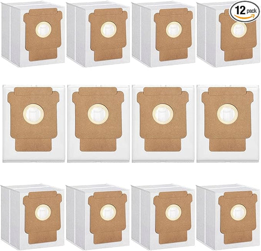 12 Pack Q0520 Vacuum Bags for iRobot Roomba Vacuum 2 Q0520 Essential Robot Vacuum Cleaner,Roomba 105 Combo,Plus 405 404 505 Combo Robot Vacuum Cleaner,Disposable Auto-Empty Dust Bin Bags