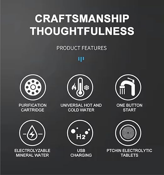 Generic ZenHydro Fusion: Portable Hydrogen Water Bottle - Antioxidant Rich, Ultra-Pure Hydration, Eco-Friendly Design, USB Rechargeable - Enhance Wellness & Hydration On-The-Go