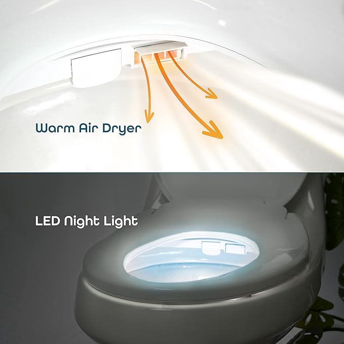 BidetMate 700 Series Electric Bidet Smart Toilet Seat with Side Knob Control, Instant Heated Water, Dryer and Seat, Bidet Attachment for Toilet Warm Water - Fits Elongated Toilets