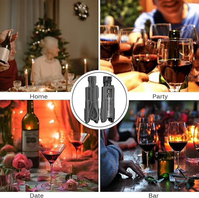 Wine Opener, Wine Corkscrew With Foil Cutter, 6 Inches, Easy To Use And Lightweight Wine Bottle Opener, Black