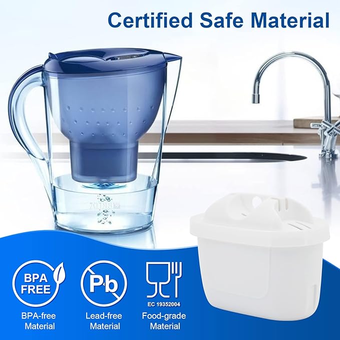 Replacement Filter Compatible with Brita Mavea 1001122,Maxtra,Maxtra+ and LEVOIT Pitcher Water Filter cartridges with Lead&Arsenic Removal (Pack of 3)