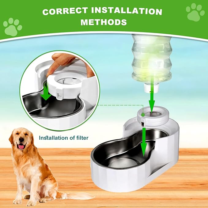 Replacement Filters for 3.6L/4.6L/6L/8L Gravity Pet Water Dispenser, Dog Water Filter for Automatic Pet Waterer,Triple Filtration Pet Fountain Filter,Water Feeder Filter for Cats and Dogs