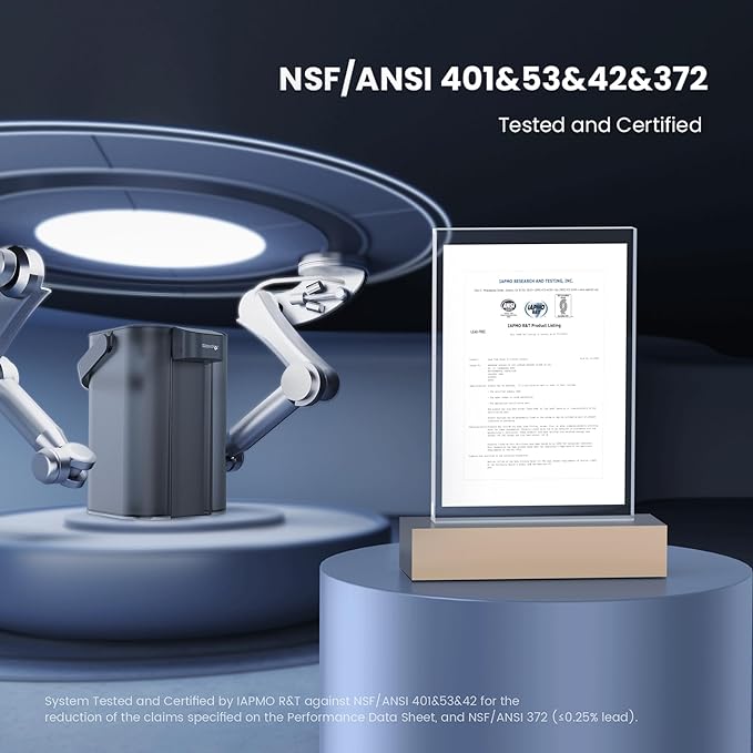 Waterdrop Electric Water Filter Pitcher, Dispenser, 200-Gallon Water Purifier, NSF/ANSI 401&53&42&372, Reduce PFAS, Lead, Chlorine, 15-Cup, Blue, with 1 Filter, 𝐃𝐨𝐞𝐬 𝐧𝐨𝐭 𝐋𝐨𝐰𝐞𝐫 𝐓𝐃𝐒