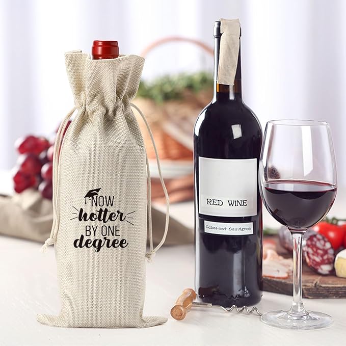 Graduation Gifts 2024 Wine Bags Graduation Gifts for Her Him College Graduation Gifts for Women Men Doctor Graduation Gifts College Masters Degree Phd Graduation Gifts One Degree Hotter Wine Bags