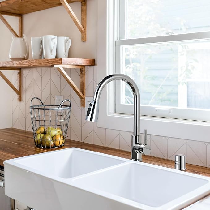 Dishwasher Air Gap Cover, Dishwasher Air Gap Cap for Kitchen Sink, Solid Brass Dishwasher Overflow Vent Cap Replacement Kit, Polished Nickel