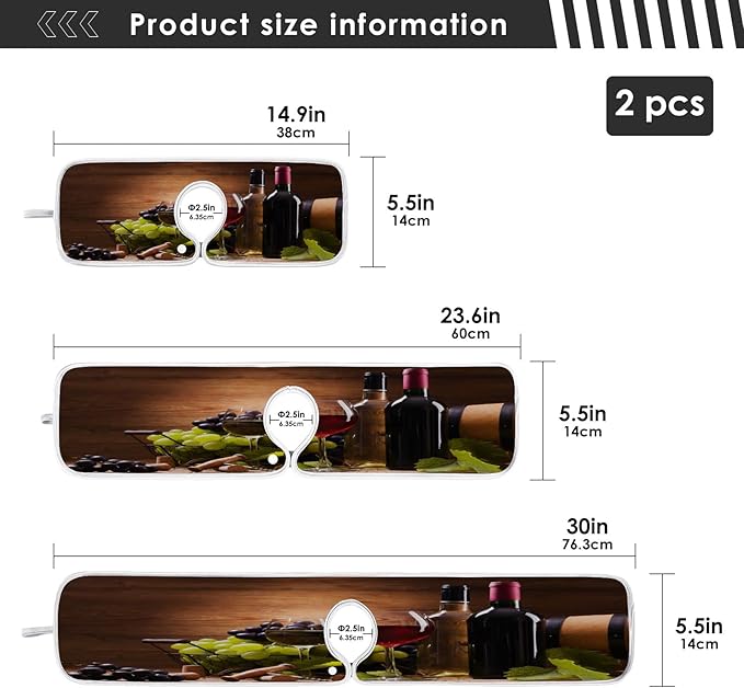 Red Wine Grapes Faucet Water Catcher Mat 2 Pack Vintage Wooden Background Drying Mat Absorbent Bathroom Faucet Handle Drip Catcher Tray Bar RV Kitchen Sink Splash Guard 30x5 Inches