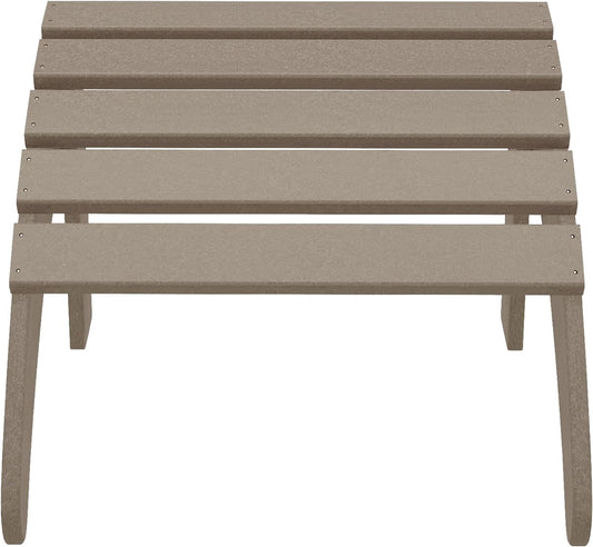 WestinTrends Outdoor Ottoman, Patio Adirondack Ottoman Foot Rest, All Weather Poly Lumber Folding Foot Stool for Adirondack Chair, Widely Used for Outside Porch Pool Lawn Backyard, Weathered Wood