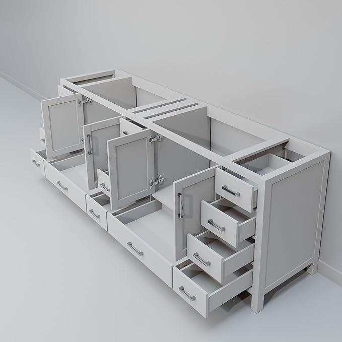 Big Sur 84 in. W X 22 in. D White Double Bath Vanity Cabinet Without Countertop