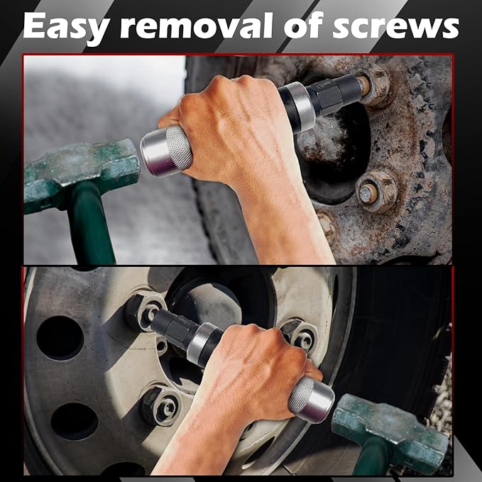 1/2" Hand Manual Reversible Impact Driver Set Extractor-12 PCS Impact Screwdriver S2 Steel Much More Durable Disengage Rusted Fasteners (3/8)