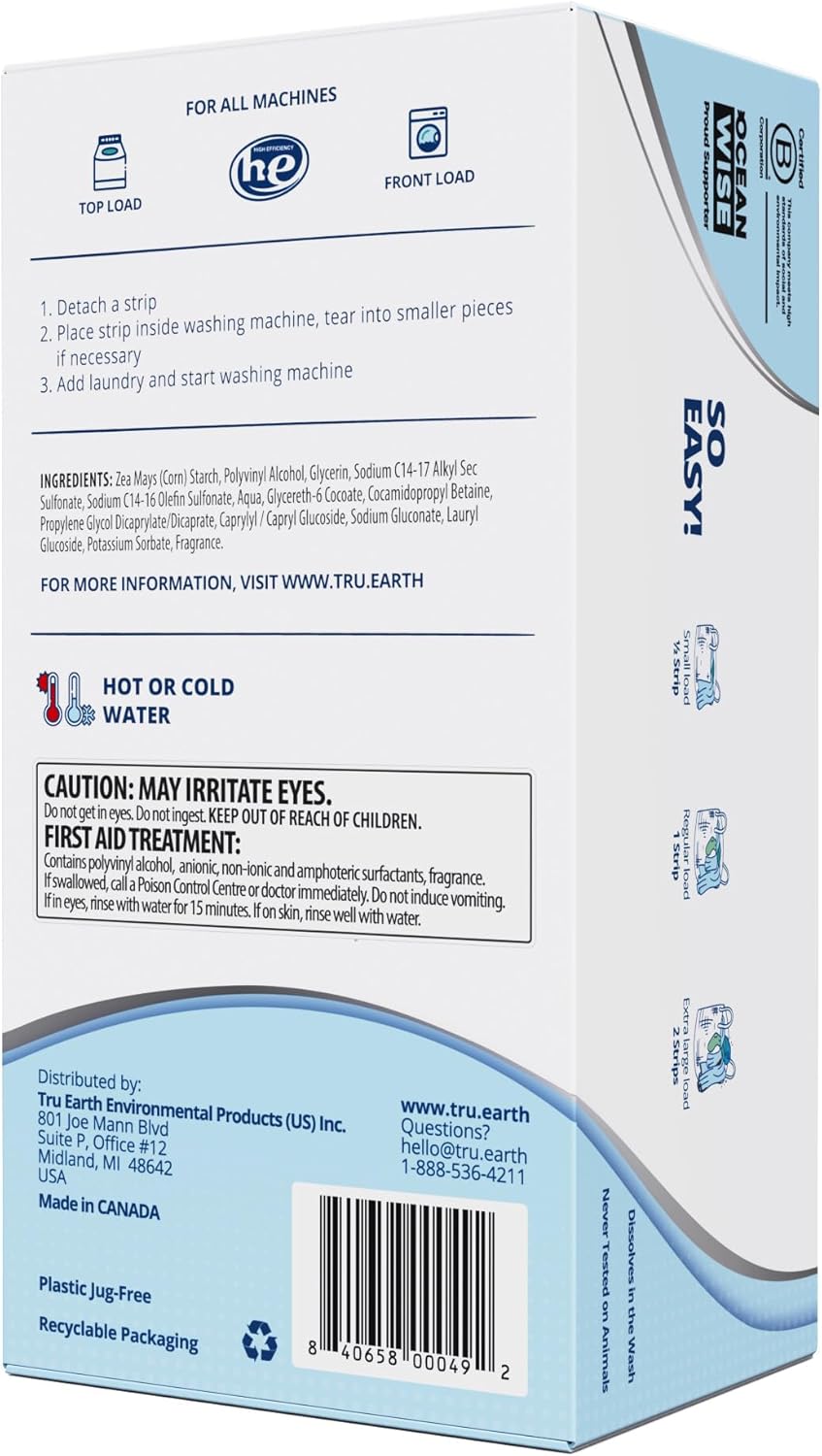 Tru Earth Platinum - Heavy Duty Laundry Detergent Sheets - Up to 768 Loads (384 Count, Fresh Linen Scent - Ultra-Concentrated - Eco-Friendly Laundry Sheets