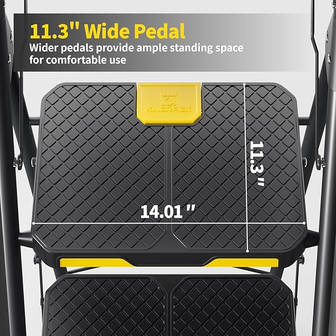 KINGRACK 5 Step Ladder with Tool Platform, Folding Step Stool with Handrails, Sturdy Steel Ladder with Wide Pedal, 800 LBS Portable Safety Ladder for Adults Painting Home Outdoor Garage