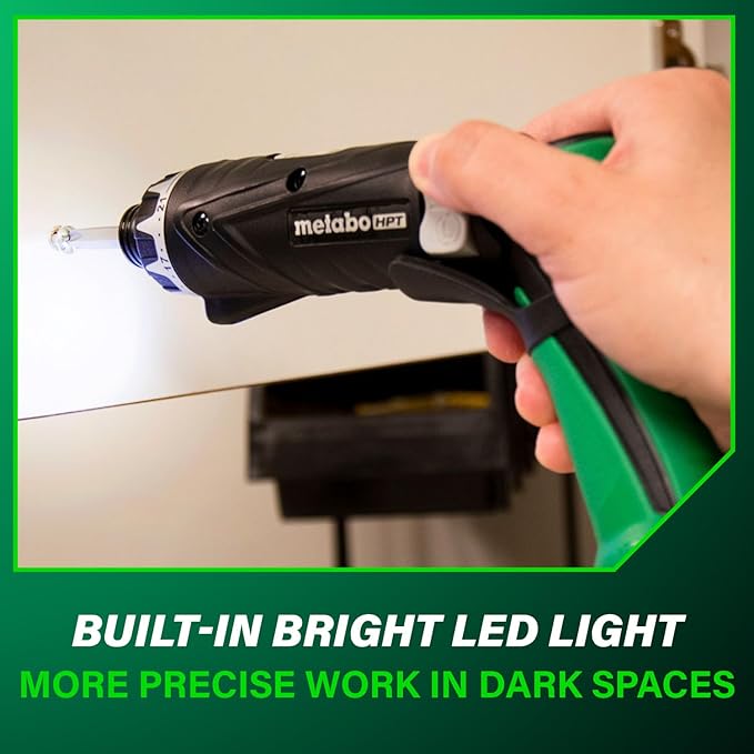 Metabo HPT 3.6V Lithium Ion Cordless Screwdriver Kit, Compact and Lightweight Power Screwdriver with 2 x 1.5Ah Batteries and Quick Charger, 21 + 1 Clutch Settings and Built-In LED Light, DB3DL2