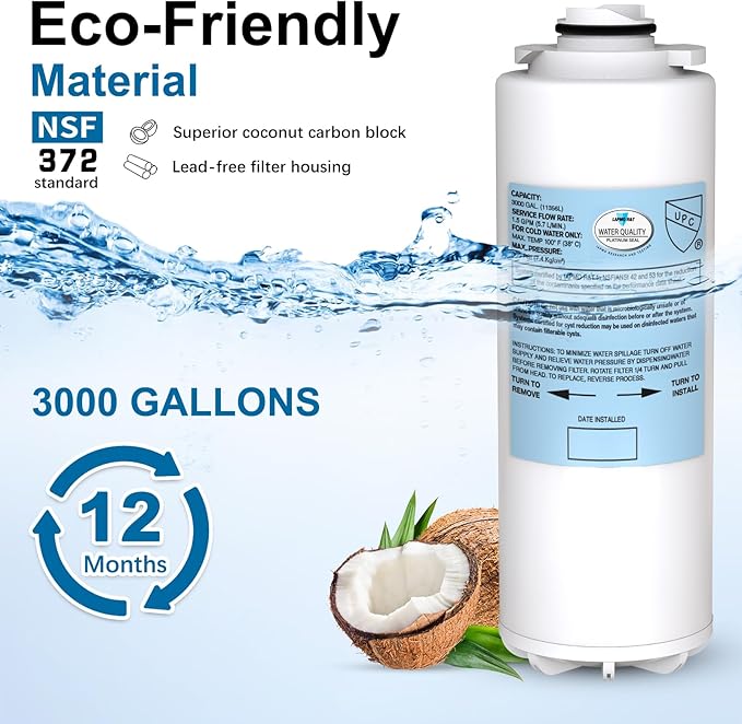 Filter Replacement for Elkay 51300C WaterSentry EWF3000 (9" No Chip - 1 Pack)