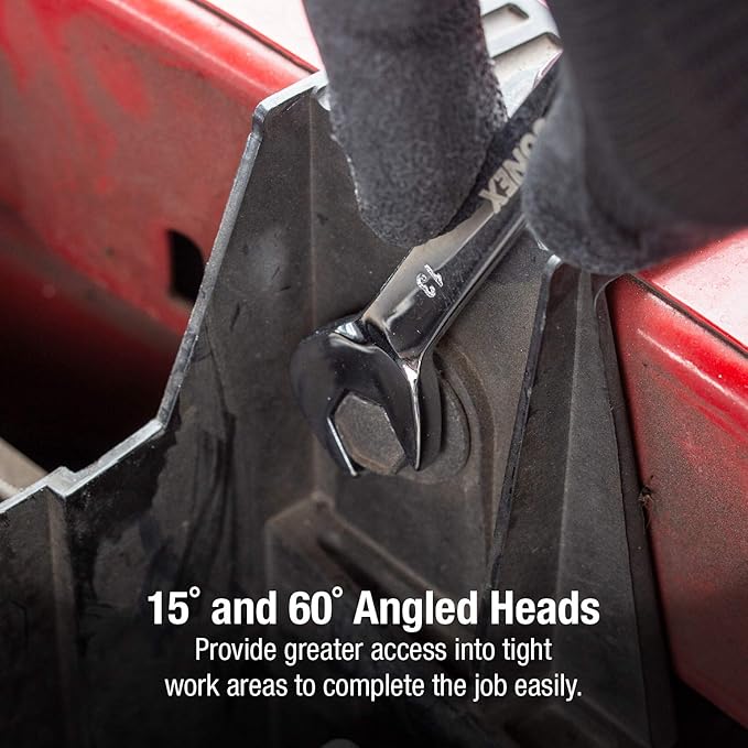 SUNEX TOOLS 9914M Metric Angle Wrench Set, Fully Polished, 6mm - 19mm, 14-Piece