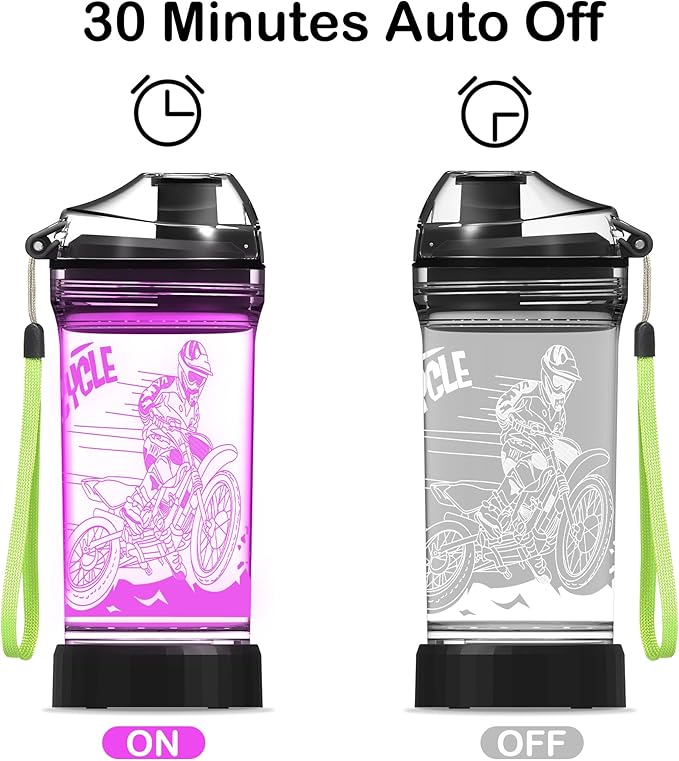 Kids Water Bottle with 3D Light-Up LED Lights - BPA Free - Perfect for Back-to-School Season, Girls, Boys, Kids, Holiday Camping, Picnic Gifts - 14 oz Travel Mug... (color 5)