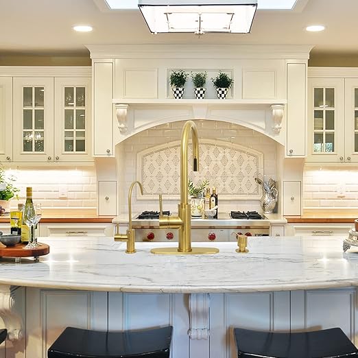 Kitchen Water Filter Faucet Fits Most Reverse Osmosis Units or Water Filtration System in Non-Air Gap, Only for Cold Water (Brass Gold)