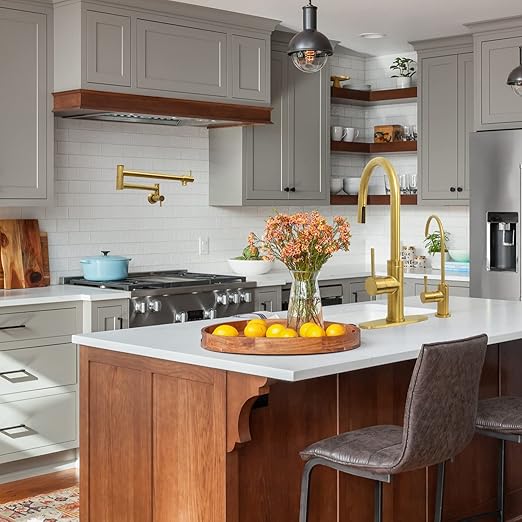 Kitchen Water Filter Faucet Fits Most Reverse Osmosis Units or Water Filtration System in Non-Air Gap, Only for Cold Water (Brass Gold)