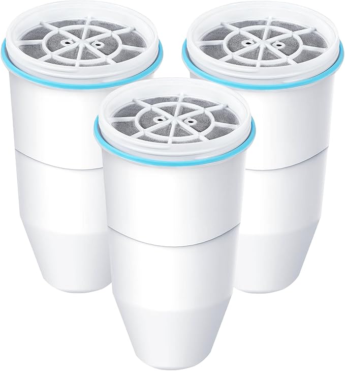 VIPHASES 3 Pack ZR-001 ZR-017 ZR-004 6-Stage Replacement Water Filters, Replacement for Pitchers and Dispensers, Advanced 0 TDS System to Removes 99.99% Lead, Chlorine, Fluoride, PFOA/PFOS