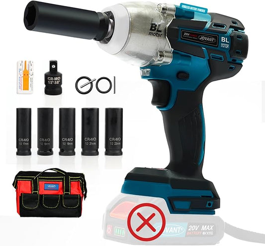 Cordless Impact Wrench Kit, 737Ft-lbs(1000N.m) Brushless Electric Impact Gun, Power Impact Wrenches with 5-Mode Speed,Torque Wrench 1/2 Drive for Car/Truck RV/Mower(No Battery)