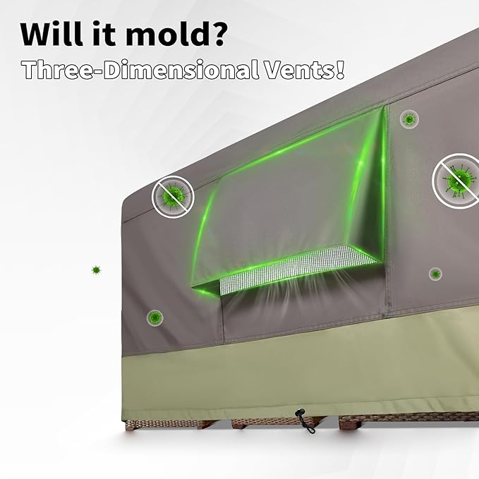 KylinLucky Patio Table Cover 74x47 Inch Heavy Duty 600D Waterproof - Tear-Resistant Outdoor Furniture Protector for Dining Set, Deck, Garden