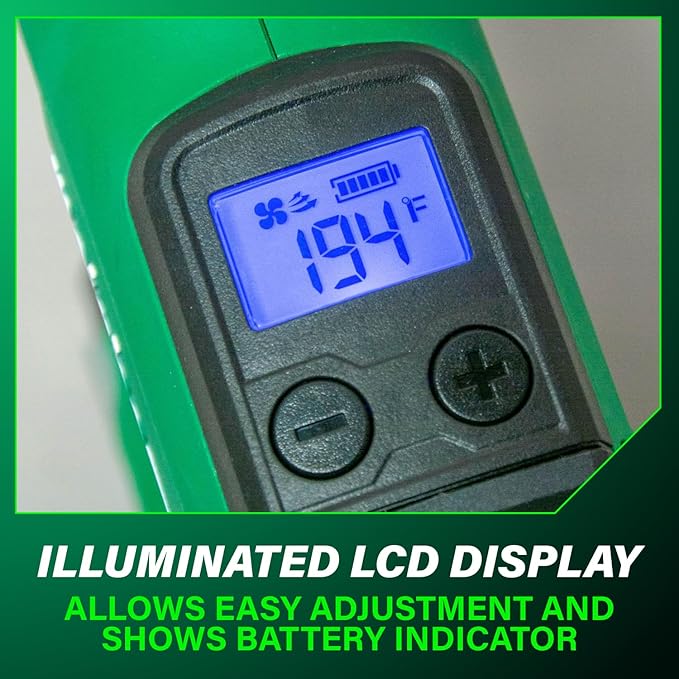 Metabo HPT 18V MultiVolt Cordless Heat Gun, Adjustable Heat Settings, Illuminated LCD Display, Compact and Lightweight, Ergonomic Design, Pro Tool Innovation Award Winner, RH18DAQ4